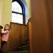 Ann Arbor resident Lauren DiMarzo, three, watches the Sing Along With Santa event on Saturday. Daniel Brenner I AnnArbor.com